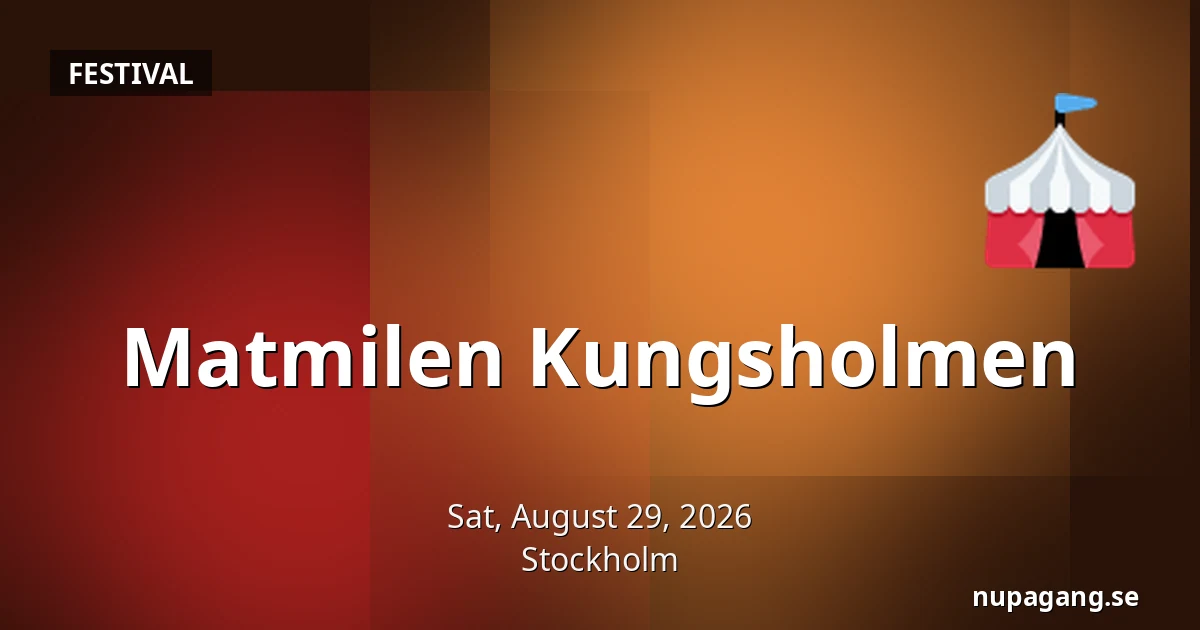 Matmilen Kungsholmen — Stockholm