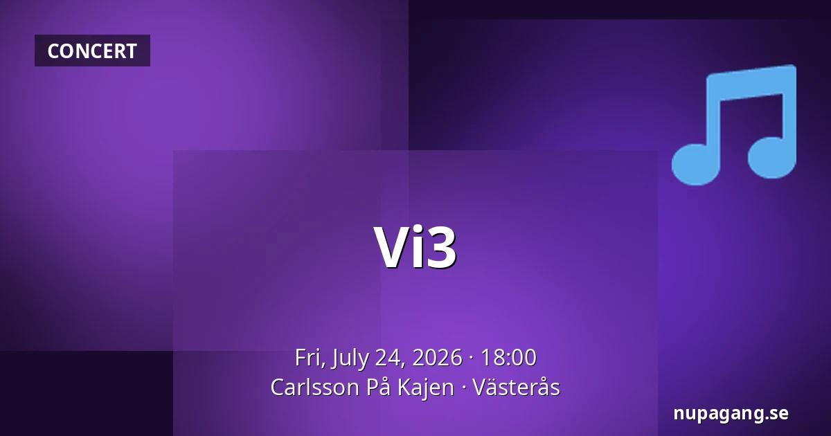 Vi3 — Carlsson På Kajen, Västerås
