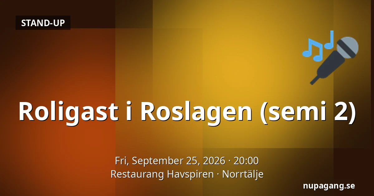 Roligast i Roslagen (semi 2) — Restaurang Havspiren, Norrtälje