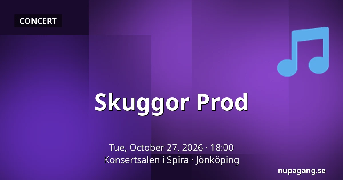 Skuggor Prod — Konsertsalen i Spira, Jönköping