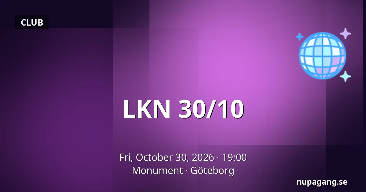 LKN 30/10 — Monument, Gothenburg