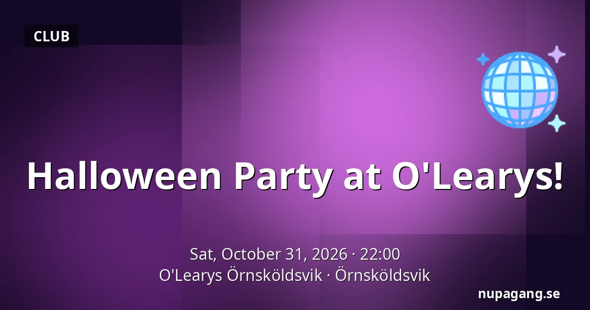 Halloween Party at O'Learys! — O'Learys Örnsköldsvik, Örnsköldsvik
