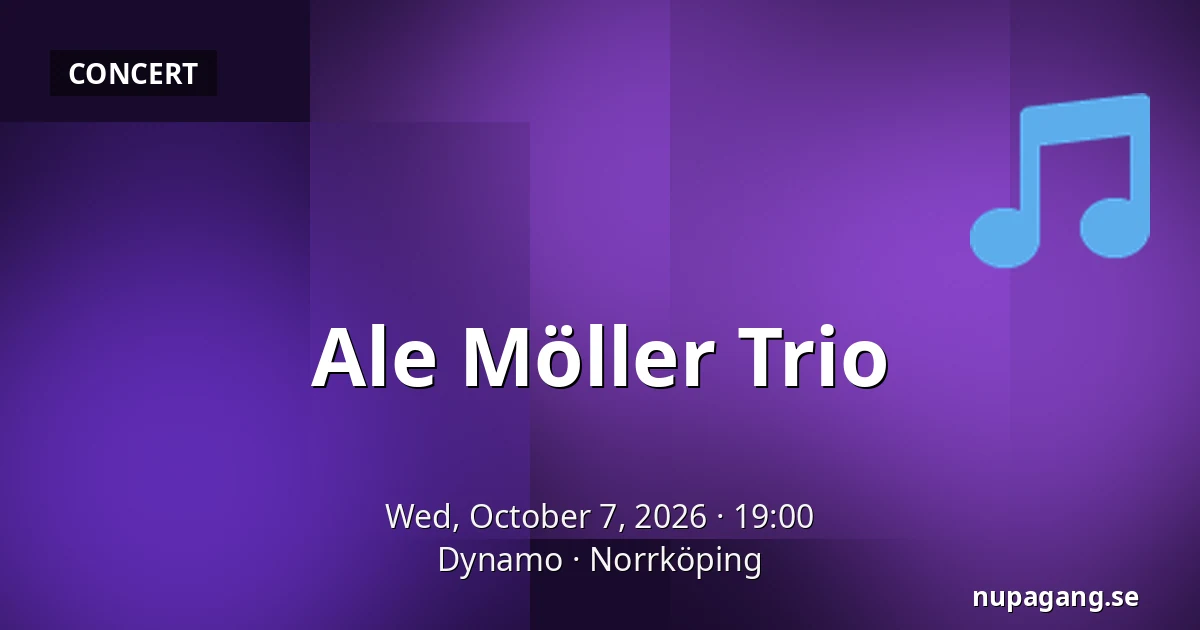 Ale Möller Trio — Dynamo, Norrköping