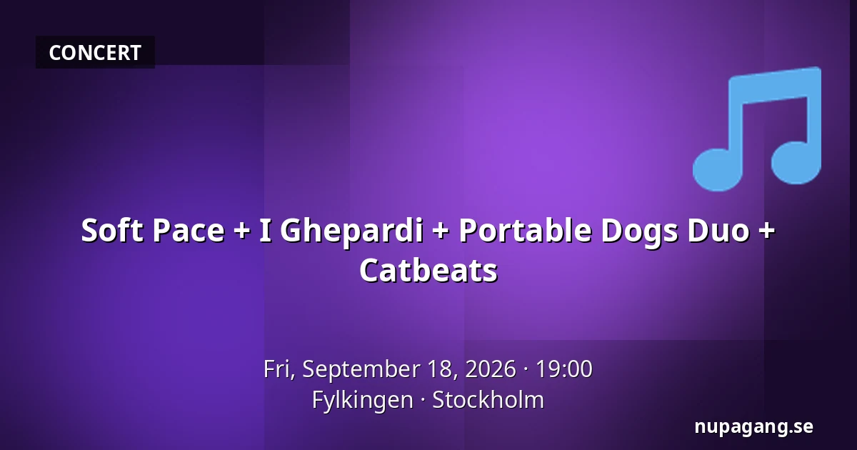 Soft Pace + I Ghepardi + Portable Dogs Duo + Catbeats — Fylkingen, Stockholm