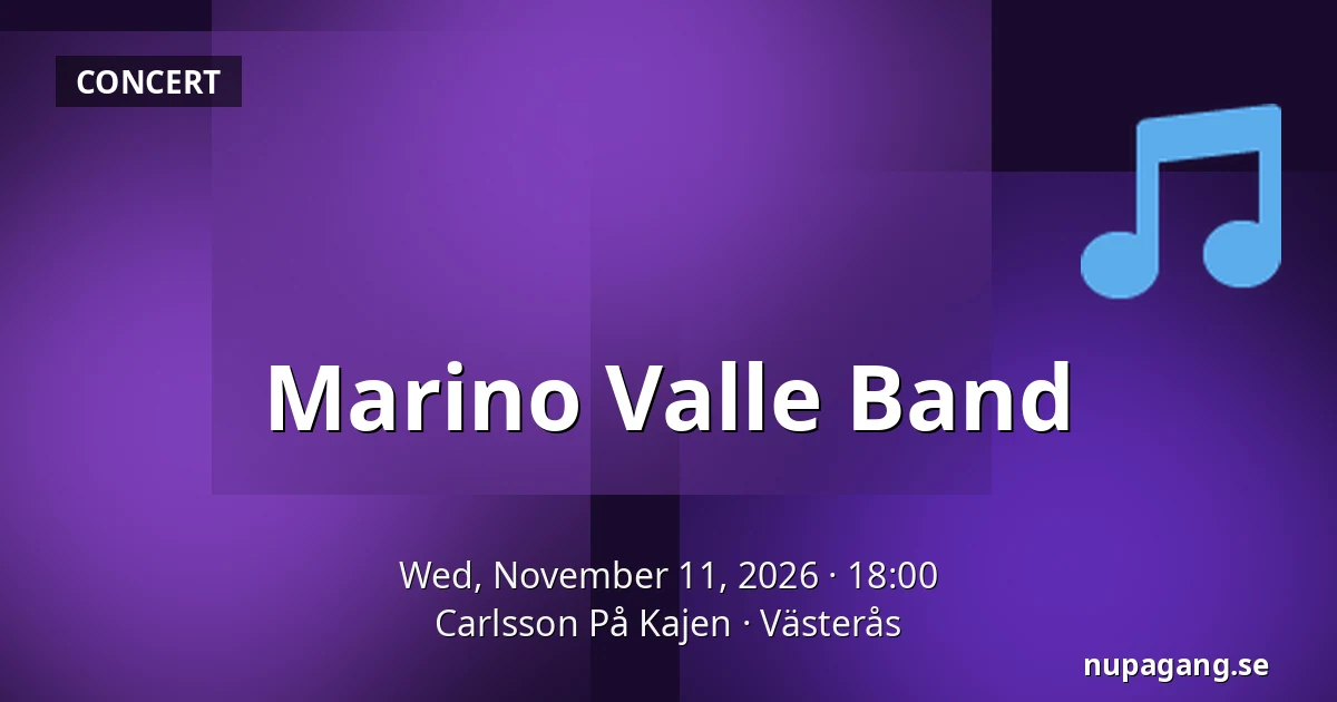 Marino Valle Band — Carlsson På Kajen, Västerås