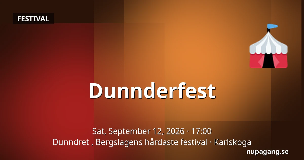 Dunnderfest — Dunndret , Bergslagens hårdaste festival, Karlskoga