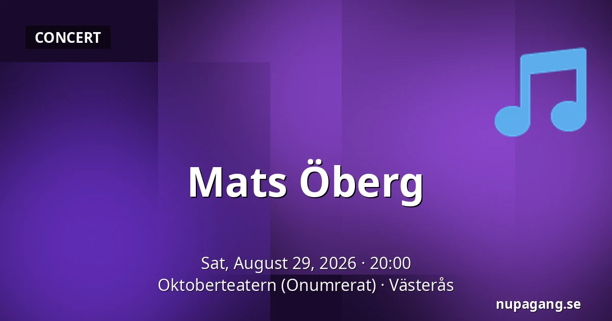 Mats Öberg — Oktoberteatern (Onumrerat), Västerås