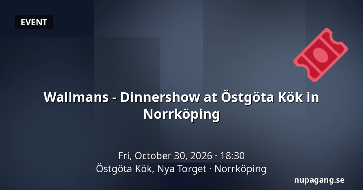 Wallmans - Dinnershow at Östgöta Kök in Norrköping — Östgöta Kök, Nya Torget, Norrköping