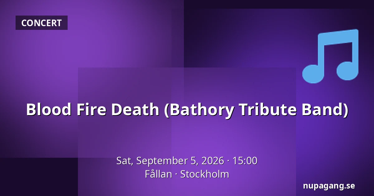 Blood Fire Death (Bathory Tribute Band) — Fållan, Stockholm