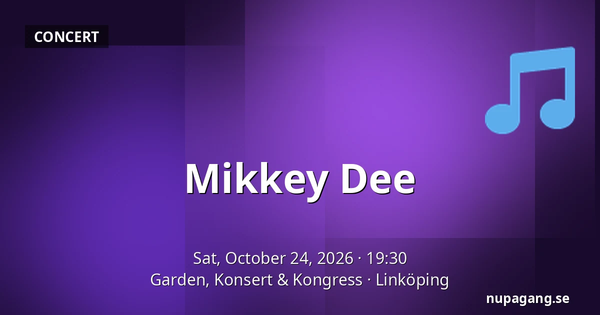 Mikkey Dee — Garden, Konsert & Kongress, Linköping