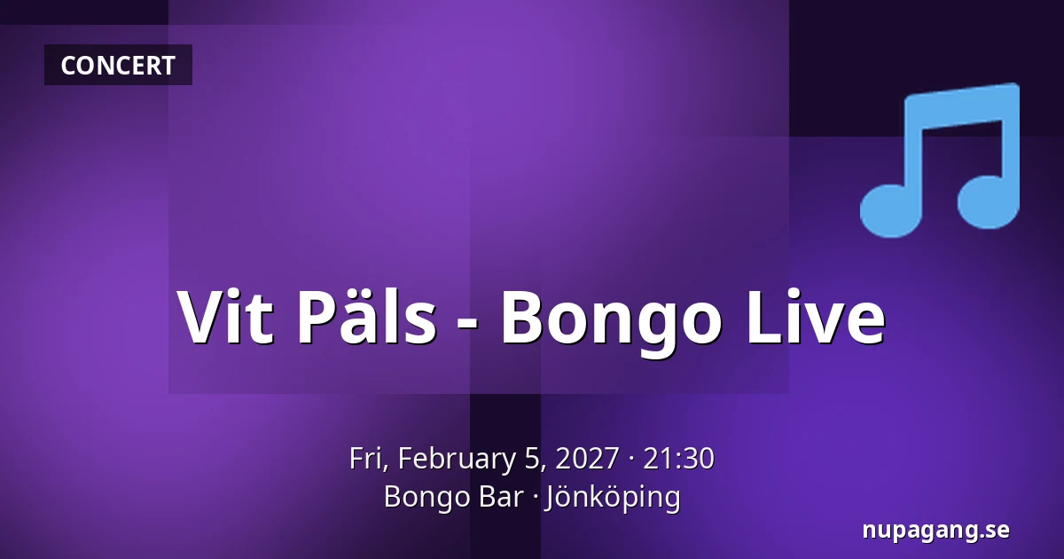 Vit Päls - Bongo Live — Bongo Bar, Jönköping