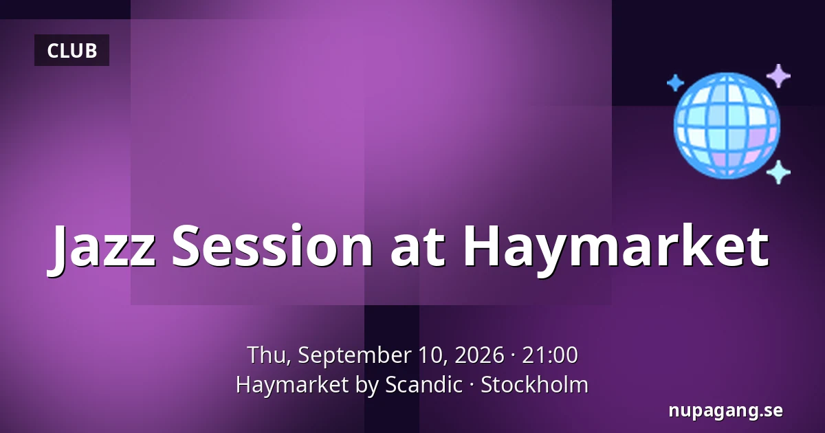 Jazz Session at Haymarket — Haymarket by Scandic, Stockholm
