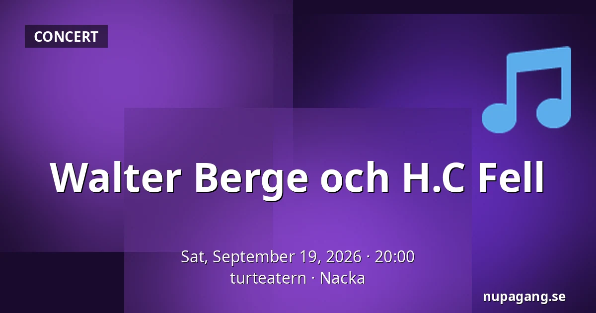 Walter Berge och H.C Fell — turteatern, Nacka