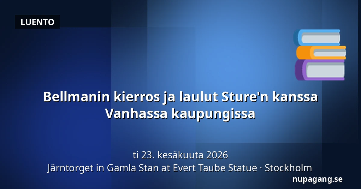 Bellmanin kierros ja laulut Sture'n kanssa Vanhassa kaupungissa — Järntorget in Gamla Stan at Evert Taube Statue, Tukholma