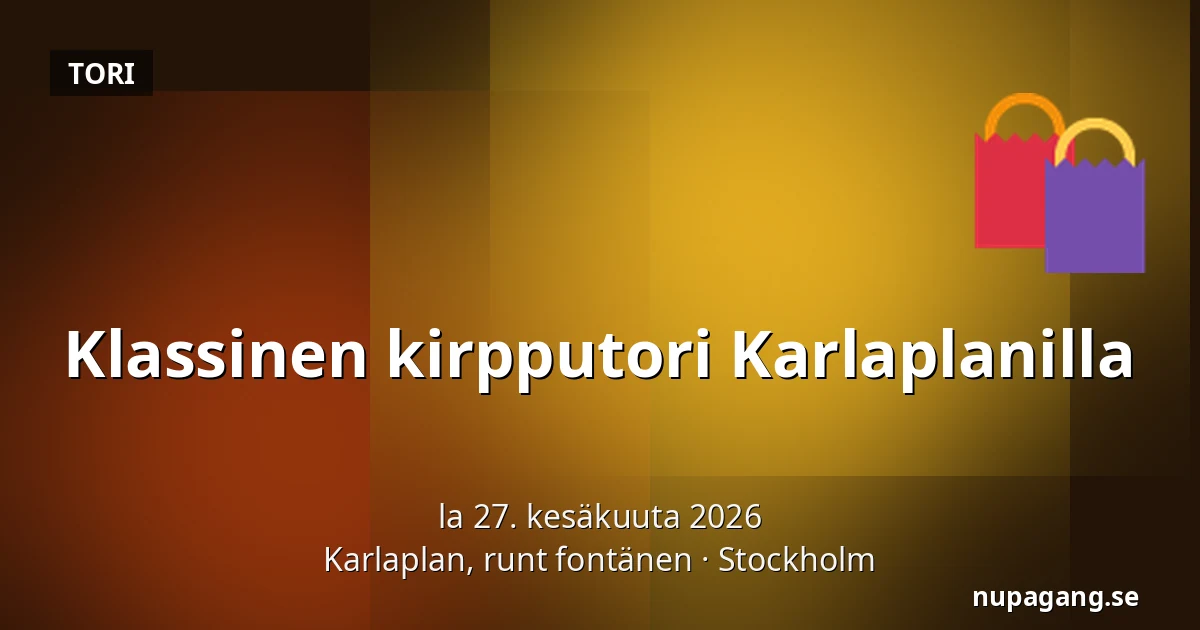 Klassinen kirpputori Karlaplanilla — Karlaplan, runt fontänen, Tukholma