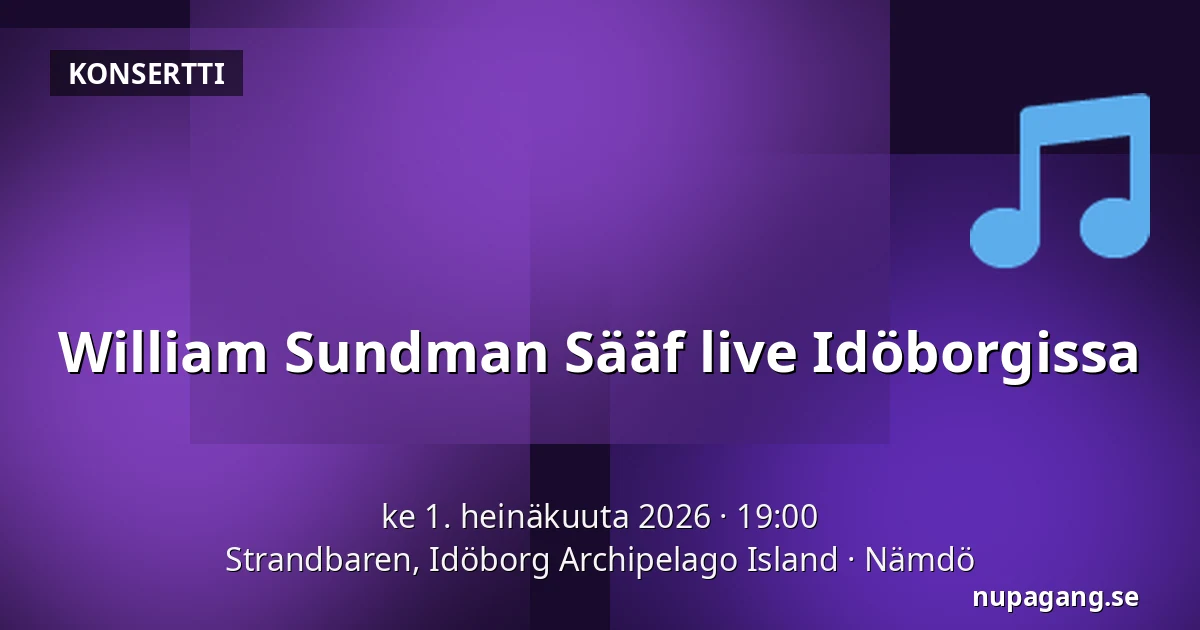 William Sundman Sääf live Idöborgissa — Strandbaren, Idöborg Archipelago Island, Nämdö
