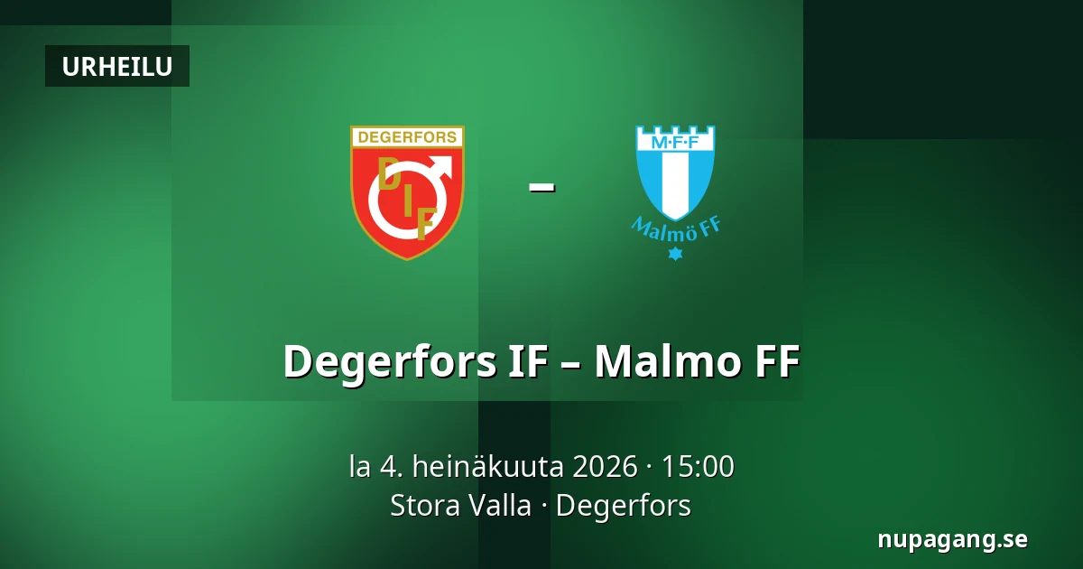 Degerfors IF – Malmo FF — Stora Valla, Degerfors