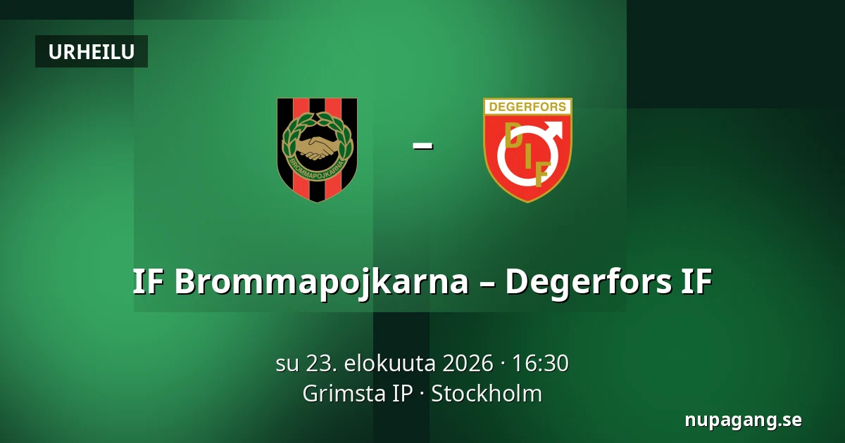 IF Brommapojkarna – Degerfors IF — Grimsta IP, Tukholma