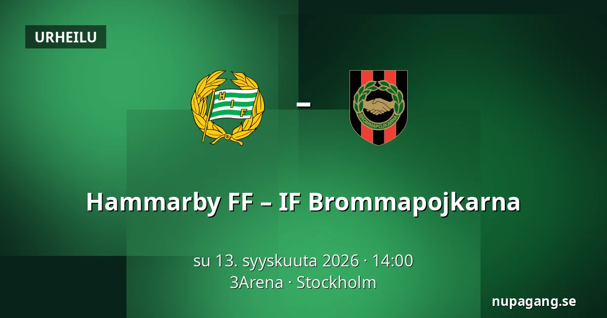 Hammarby FF – IF Brommapojkarna — 3Arena, Tukholma