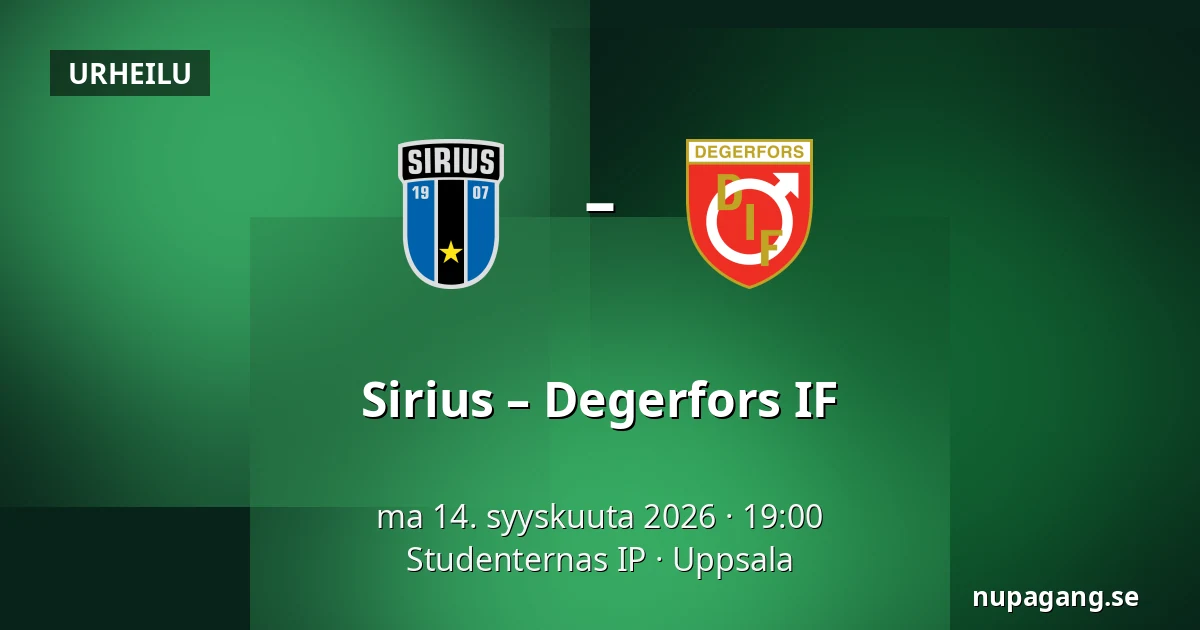 Sirius – Degerfors IF — Studenternas IP, Uppsala