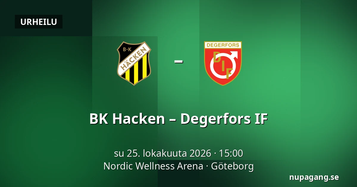 BK Hacken – Degerfors IF — Nordic Wellness Arena, Göteborg