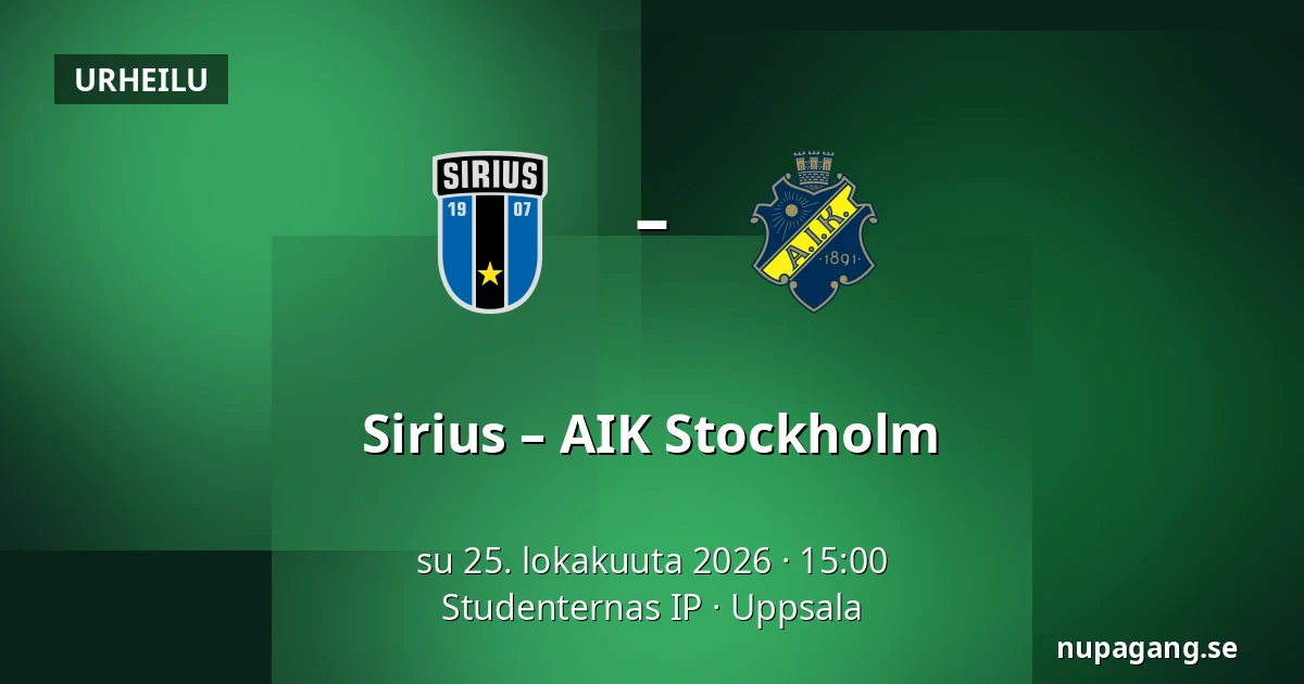 Sirius – AIK Stockholm — Studenternas IP, Uppsala