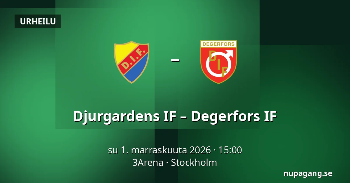 Djurgardens IF – Degerfors IF — 3Arena, Tukholma