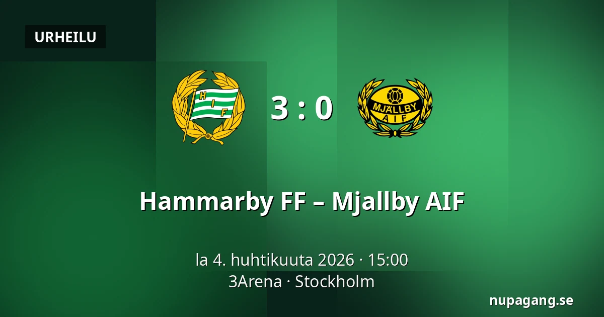 Hammarby FF – Mjallby AIF — 3Arena, Tukholma