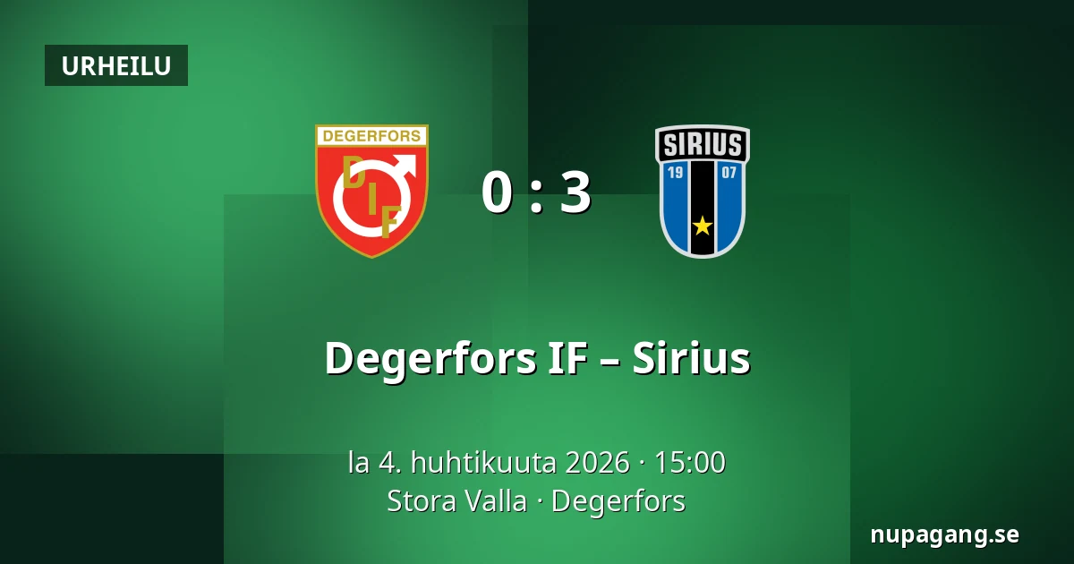 Degerfors IF – Sirius — Stora Valla, Degerfors