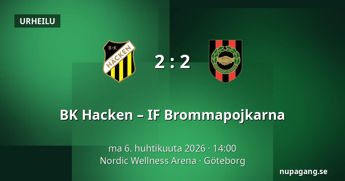 BK Hacken – IF Brommapojkarna — Nordic Wellness Arena, Göteborg