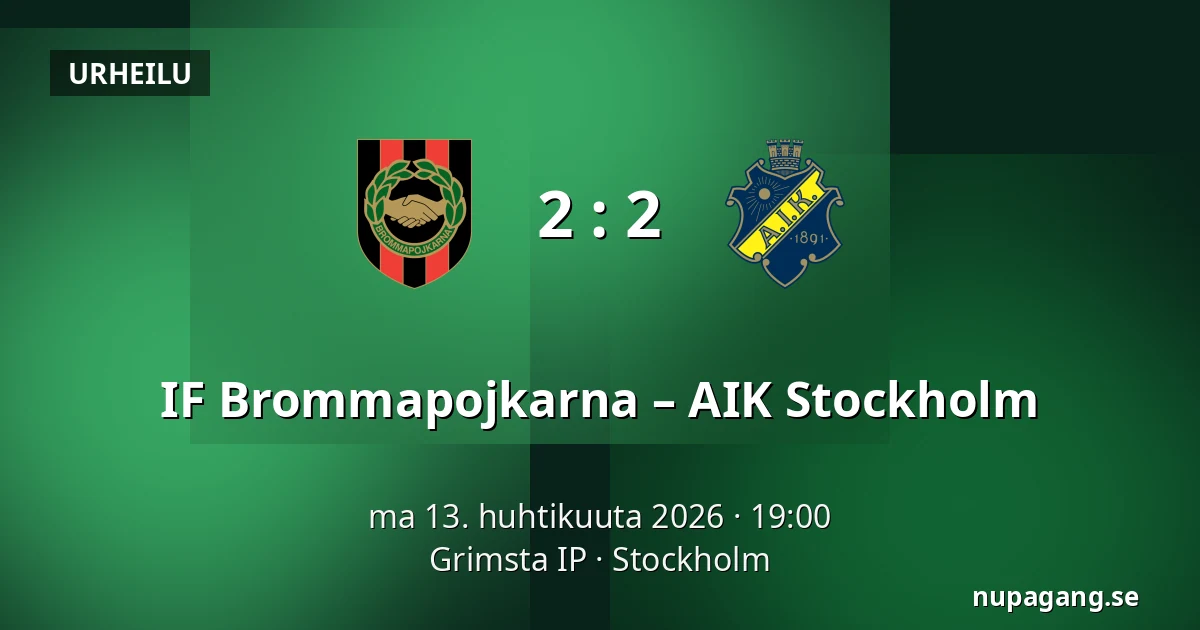 IF Brommapojkarna – AIK Stockholm — Grimsta IP, Tukholma