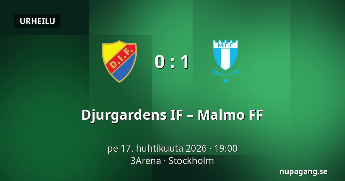 Djurgardens IF – Malmo FF — 3Arena, Tukholma