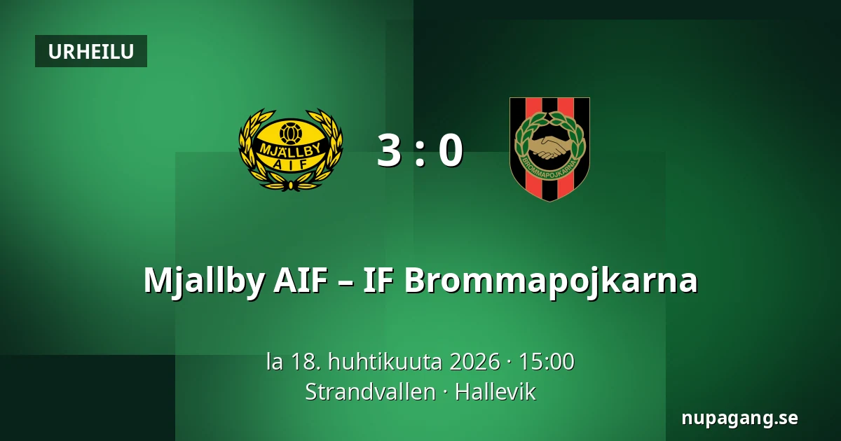 Mjallby AIF – IF Brommapojkarna — Strandvallen, Hallevik