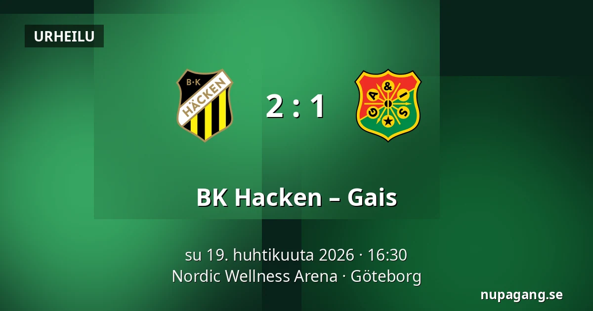 BK Hacken – Gais — Nordic Wellness Arena, Göteborg