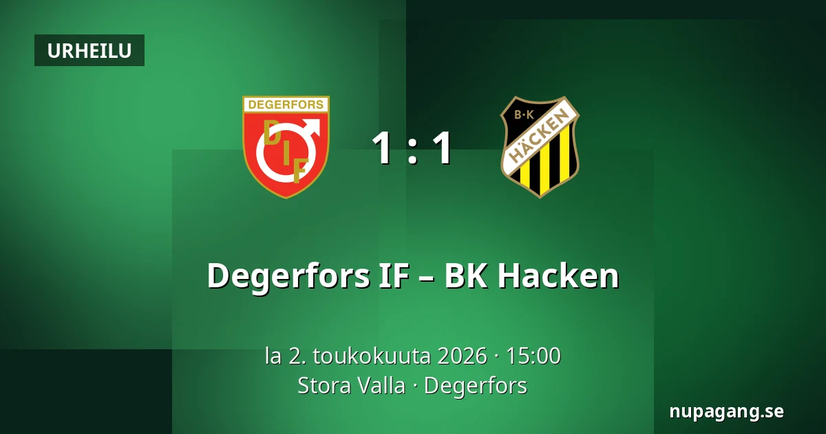 Degerfors IF – BK Hacken — Stora Valla, Degerfors