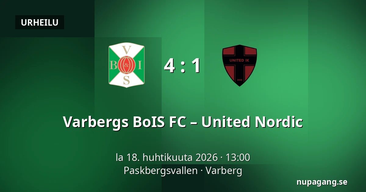 Varbergs BoIS FC – United Nordic — Paskbergsvallen, Varberg
