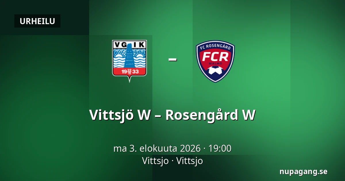 Vittsjö W – Rosengård W — Vittsjo, Vittsjo