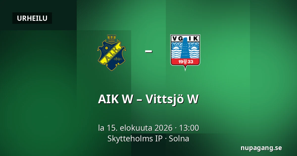 AIK W – Vittsjö W — Skytteholms IP, Solna