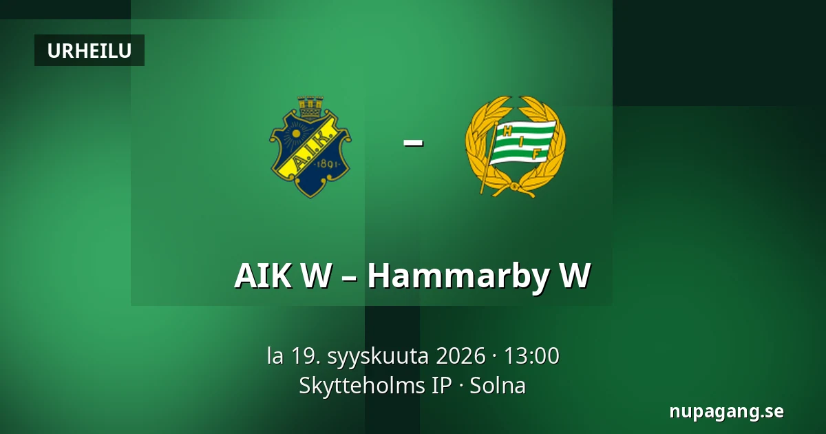 AIK W – Hammarby W — Skytteholms IP, Solna
