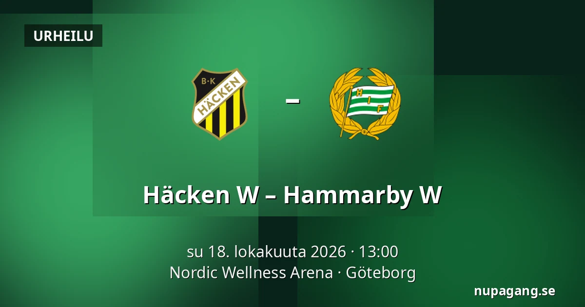Häcken W – Hammarby W — Nordic Wellness Arena, Göteborg