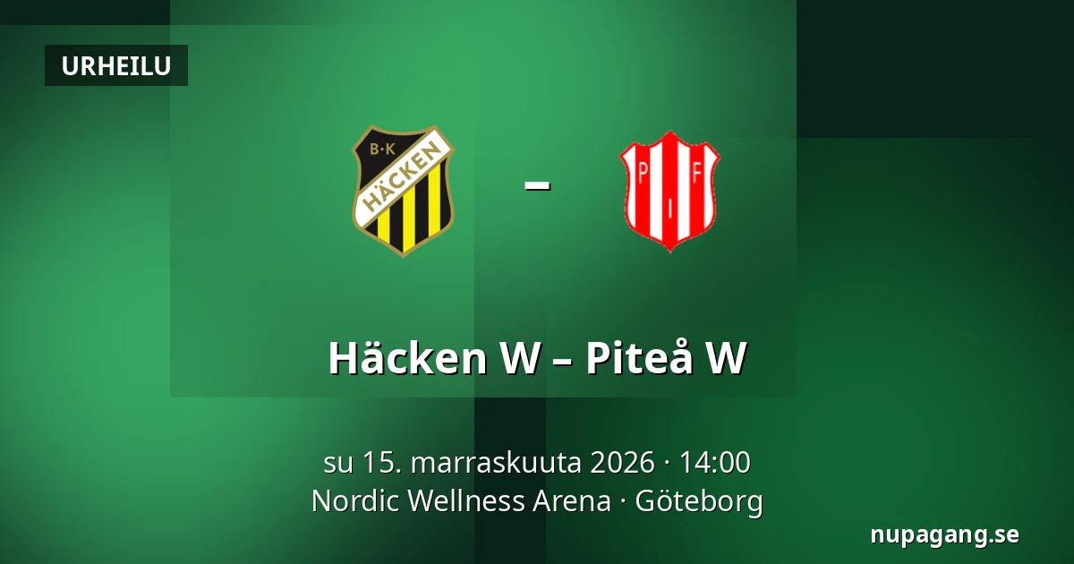Häcken W – Piteå W — Nordic Wellness Arena, Göteborg