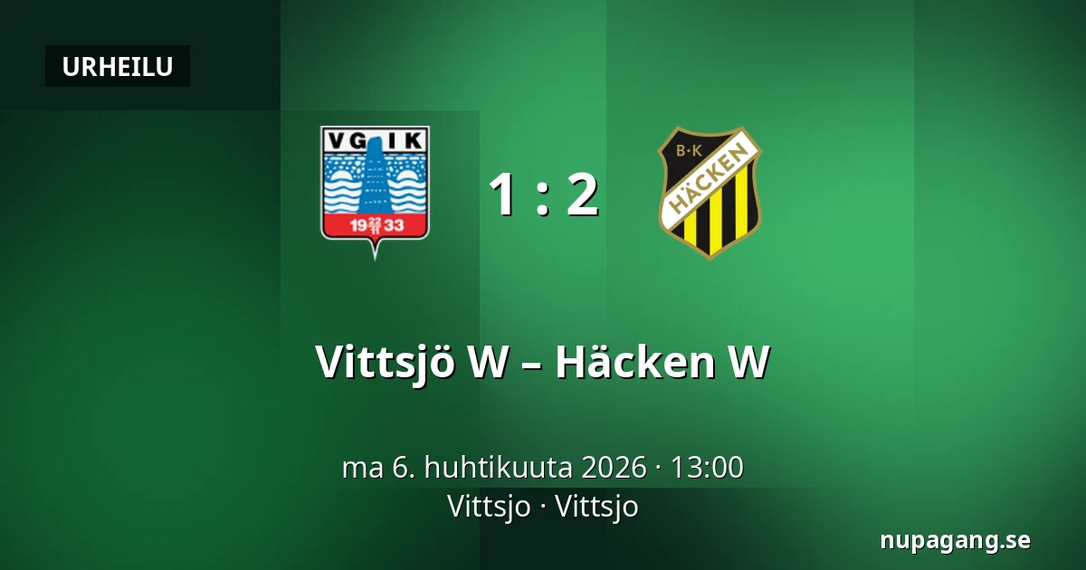 Vittsjö W – Häcken W — Vittsjo, Vittsjo
