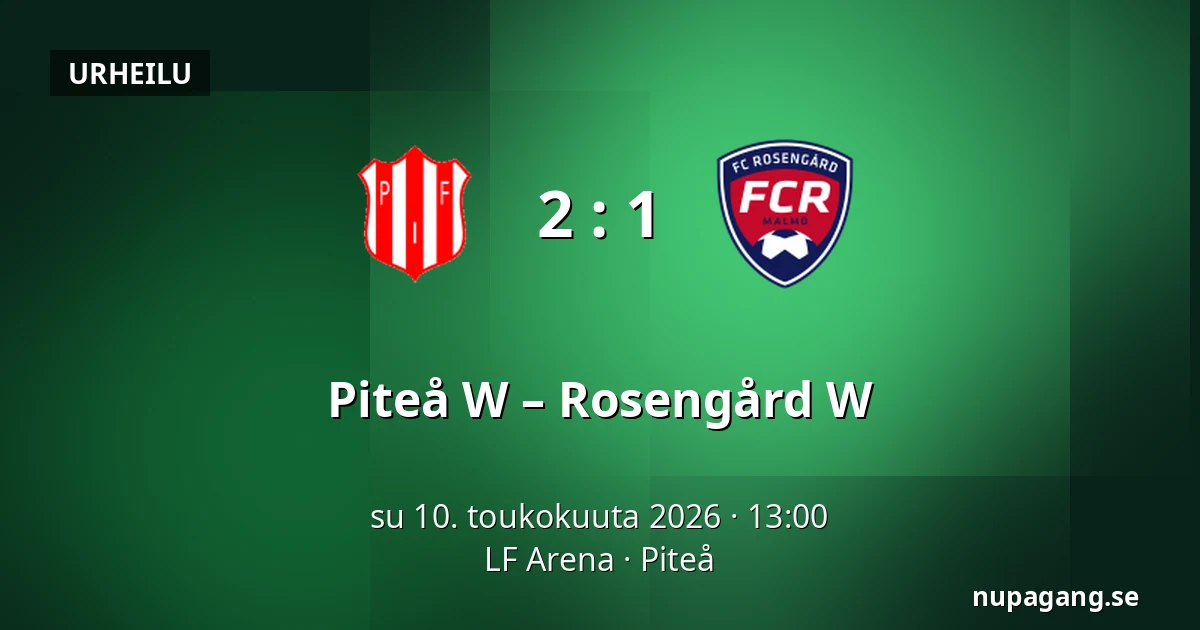 Piteå W – Rosengård W — LF Arena, Piteå