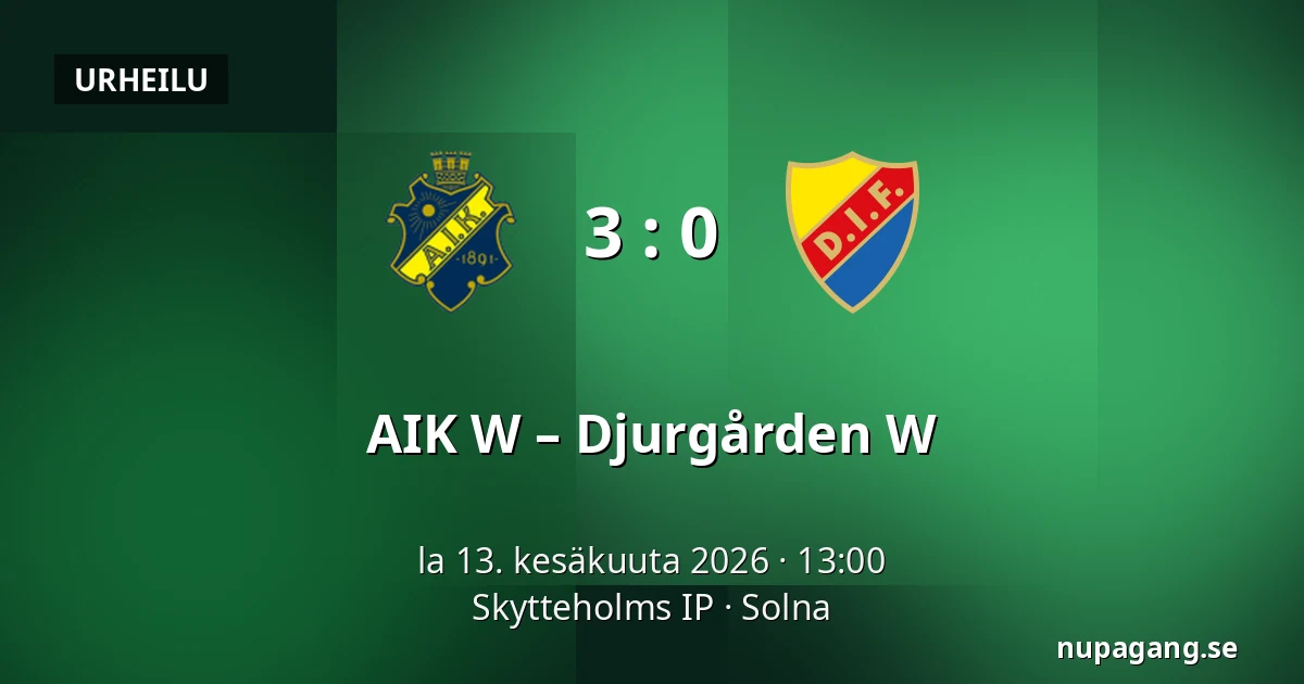 AIK W – Djurgården W — Skytteholms IP, Solna