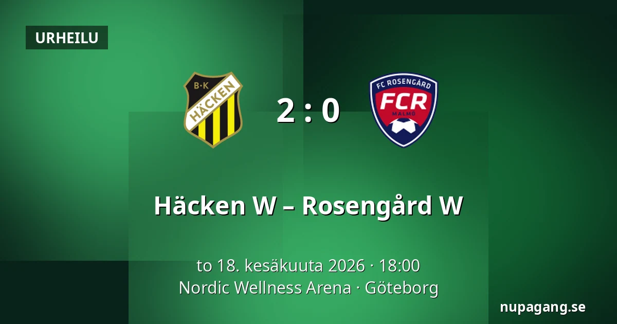 Häcken W – Rosengård W — Nordic Wellness Arena, Göteborg