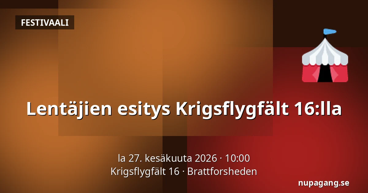 Lentäjien esitys Krigsflygfält 16:lla — Krigsflygfält 16, Brattforsheden