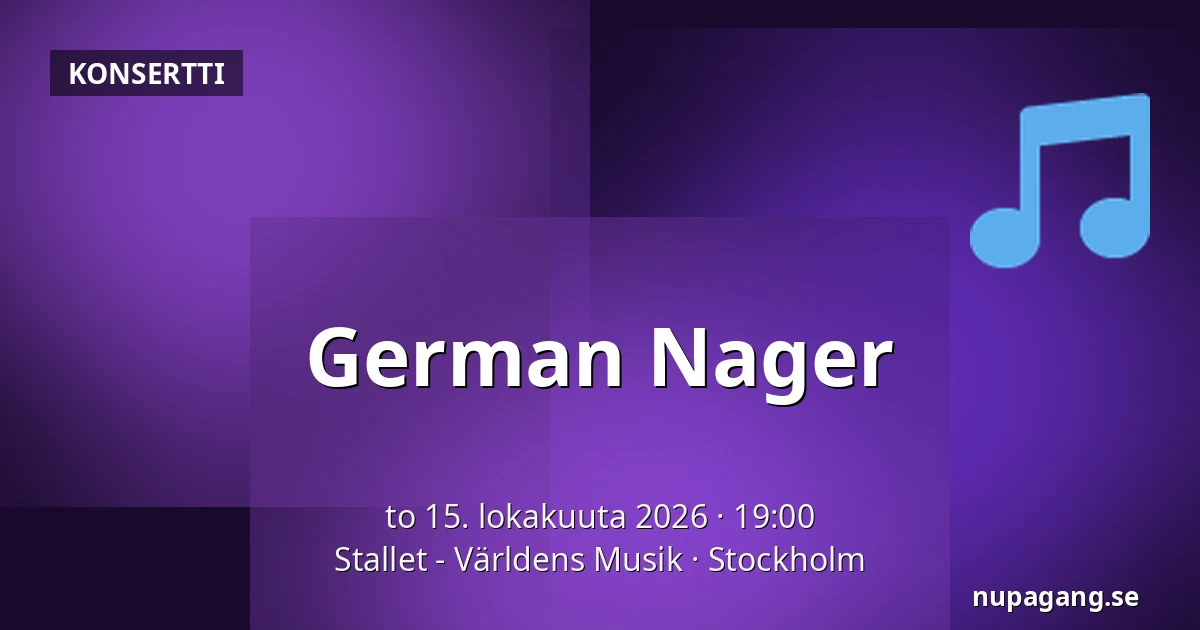 German Nager — Stallet - Världens Musik, Tukholma
