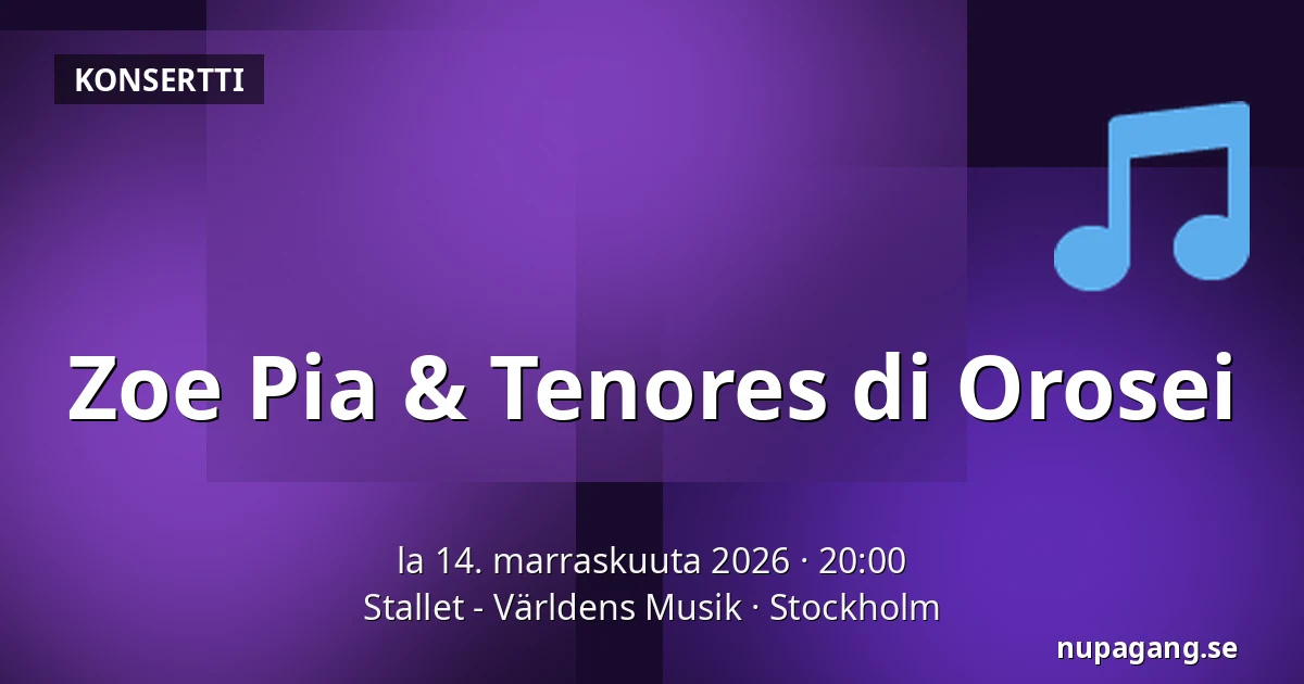 Zoe Pia & Tenores di Orosei — Stallet - Världens Musik, Tukholma