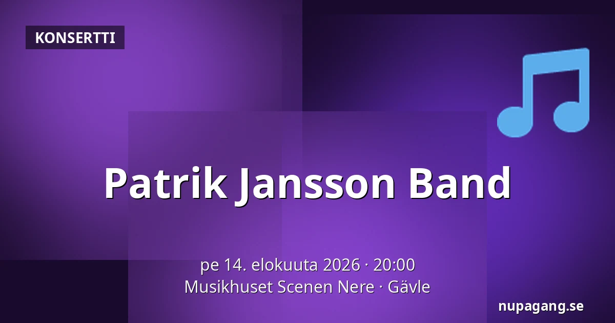 Patrik Jansson Band — Musikhuset Scenen Nere, Gävle