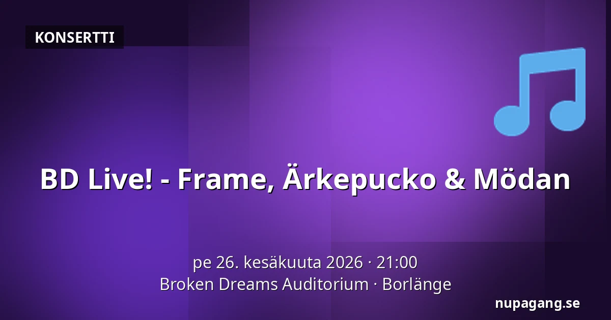 BD Live! - Frame, Ärkepucko & Mödan — Broken Dreams Auditorium, Borlänge